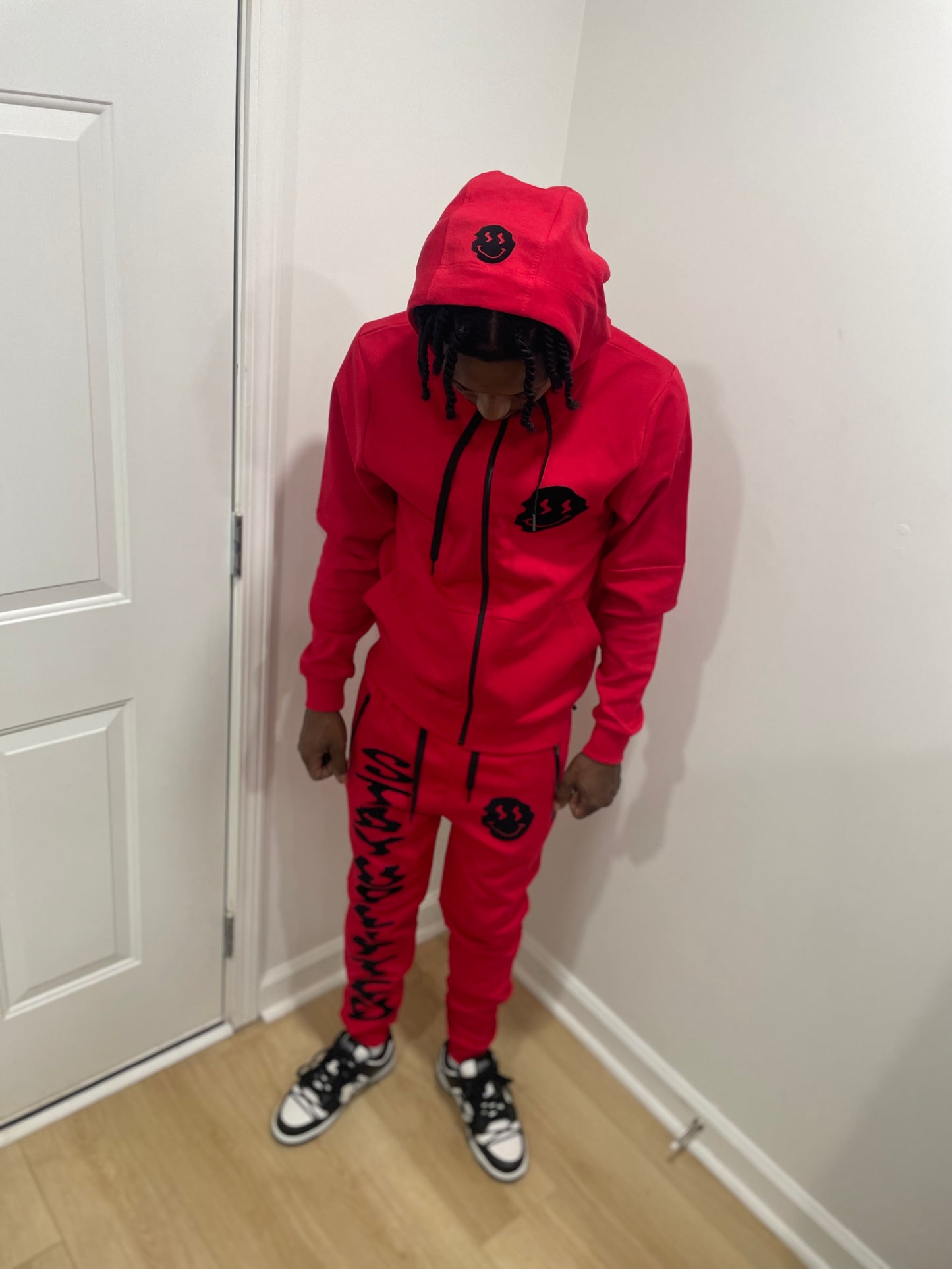 STAY UPLIFTED - “RESILIENT SMILE” Tech Fleece Set - RED