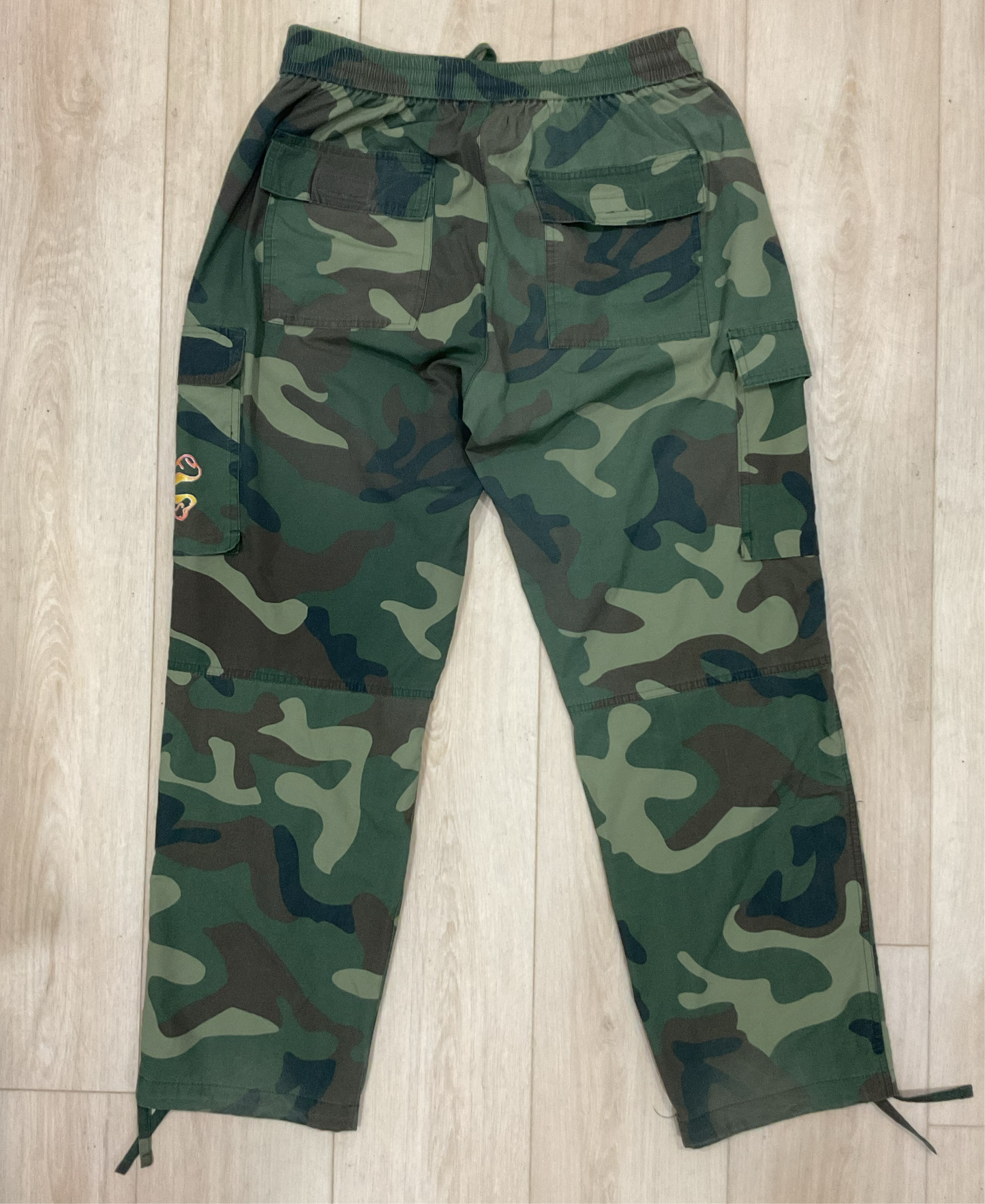 Death 2 Designer “CROSSBONES” WINDBREAKER CARGO PANTS - Green Camo