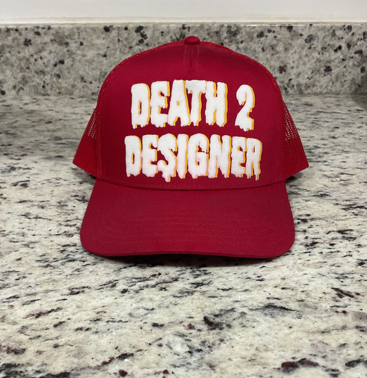 DEATH 2 DESIGNER Trucker Hat - "CHIEFS/HAWKS"