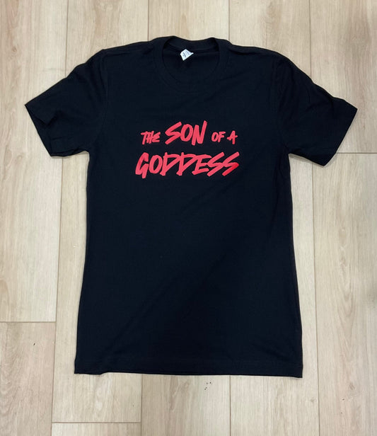 The Son of a Goddess - Statement Tee - BLK/RED