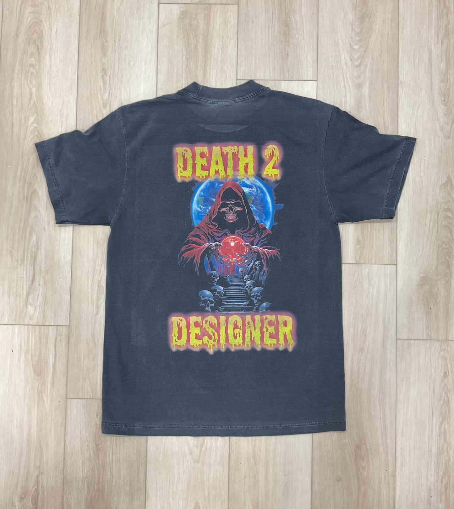 DEATH 2 DESIGNER - “The Future is in Your Hands" Tee - SHADOW